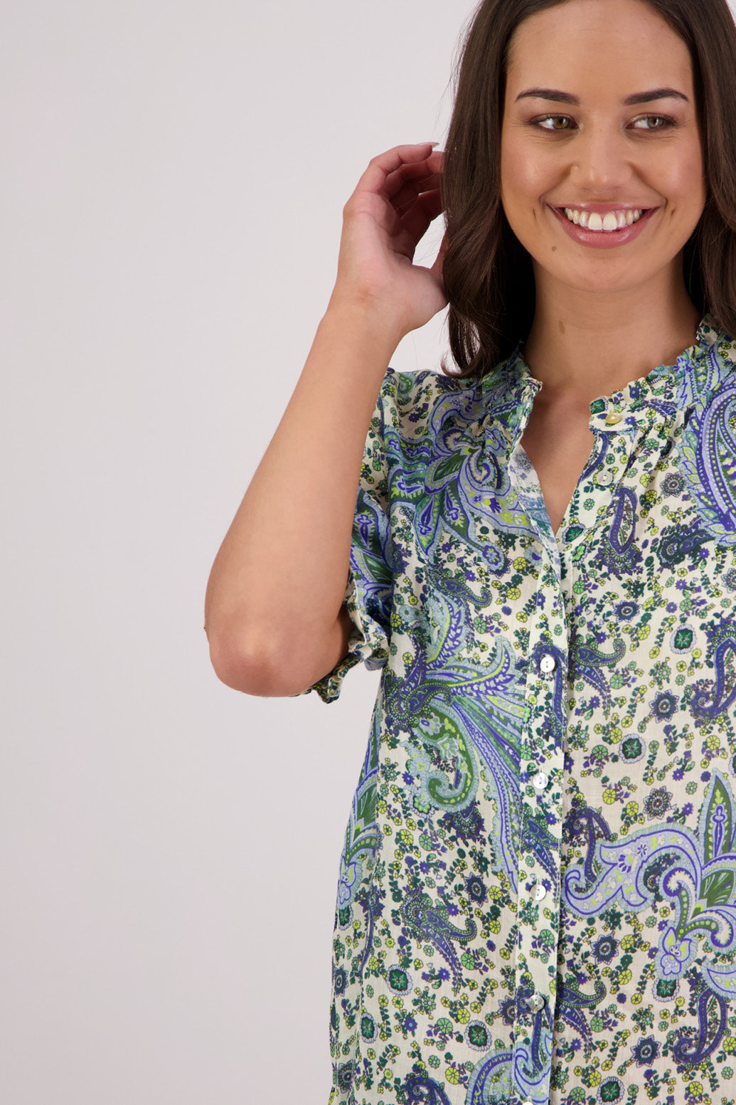 Pearly Shirt / Blue Paisley