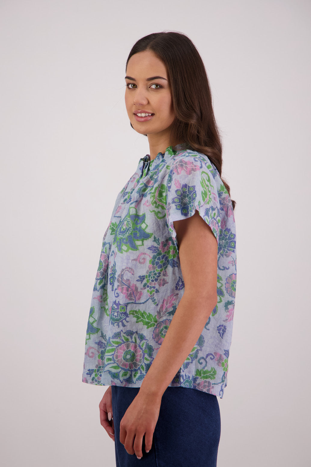Pia Top / Blue Floral