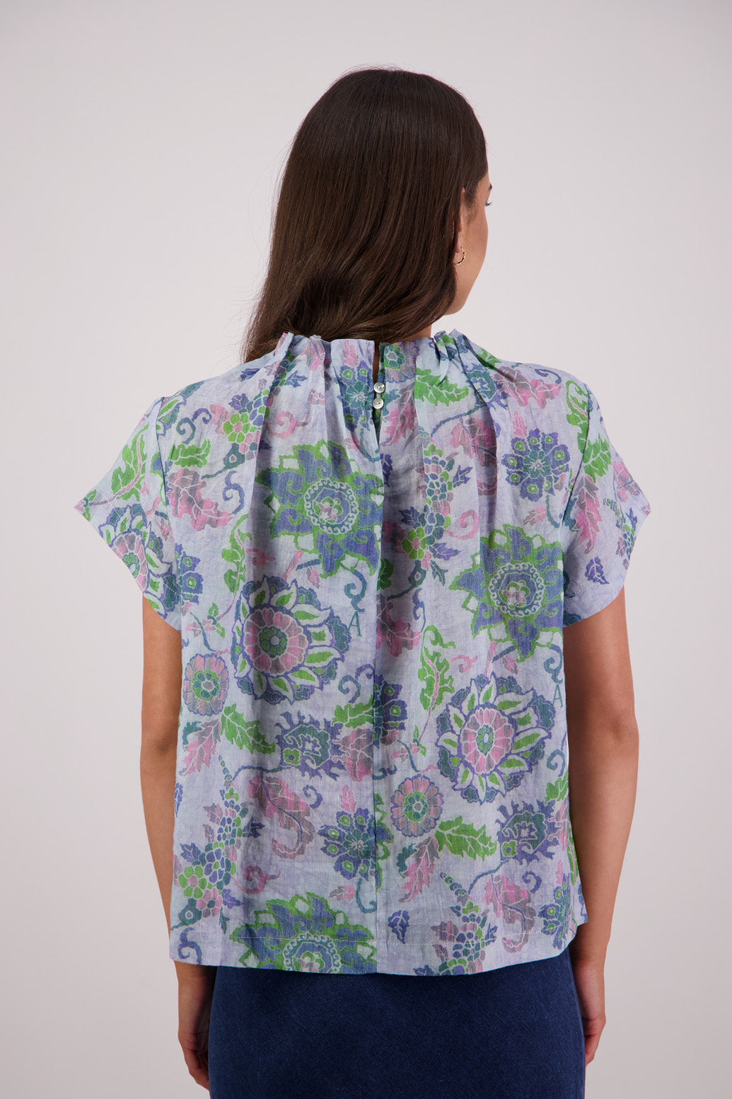 Pia Top / Blue Floral