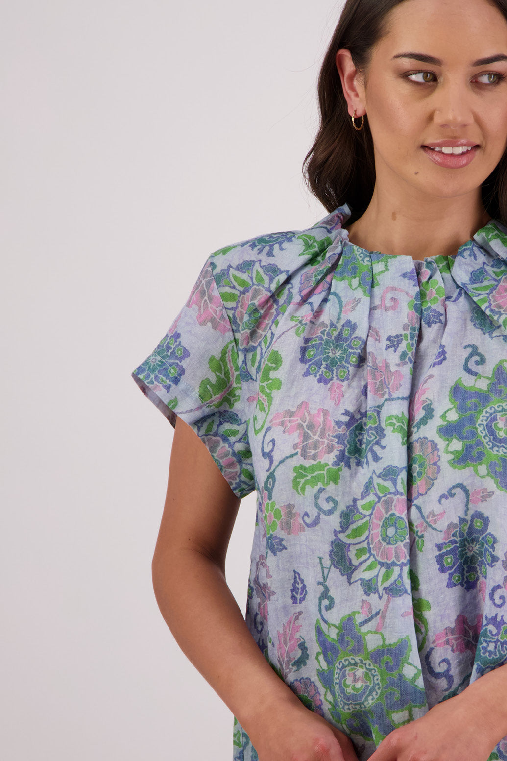 Pia Top / Blue Floral
