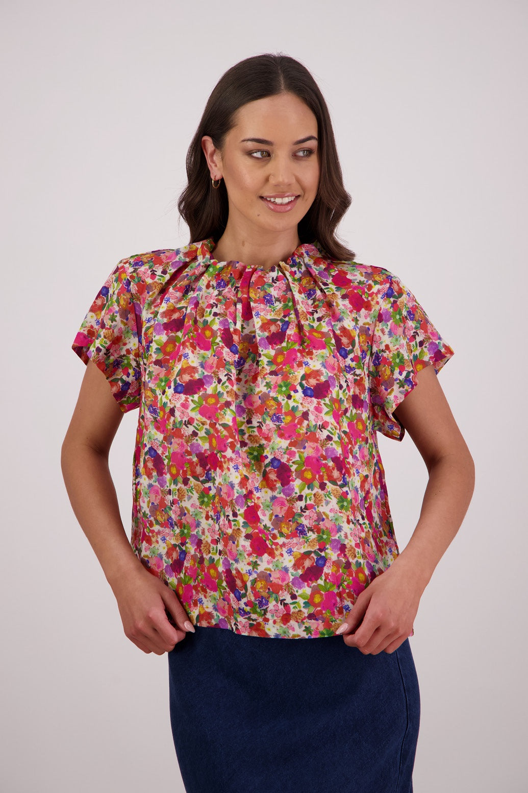 Pia Top / Bright Floral