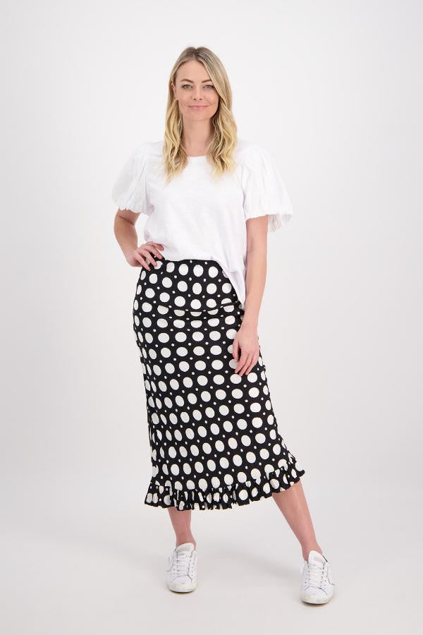 Priscilla skirt /Black-white spot