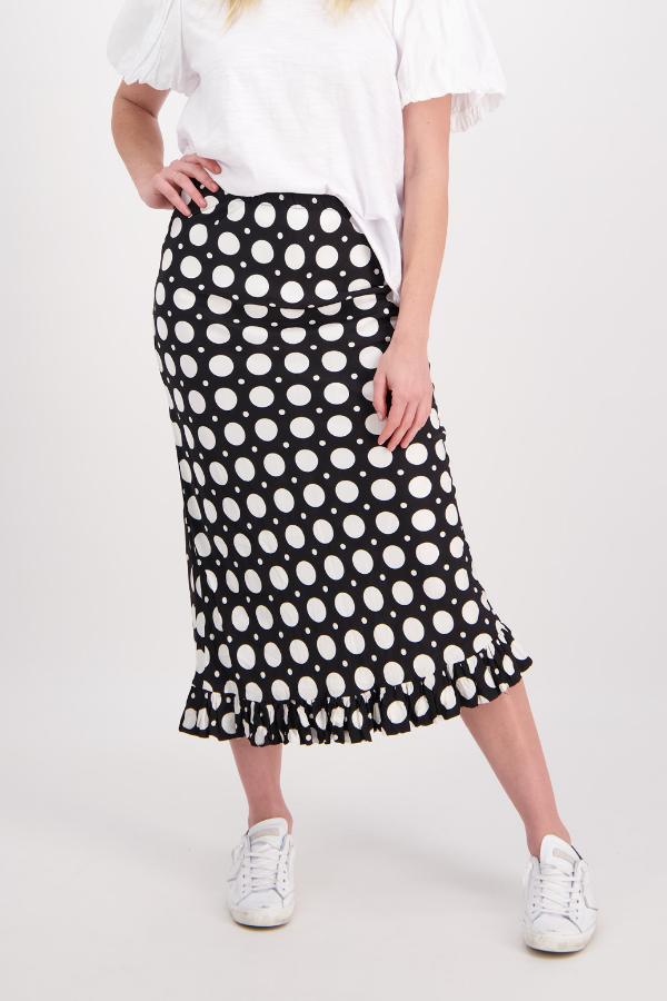 Priscilla skirt /Black-white spot