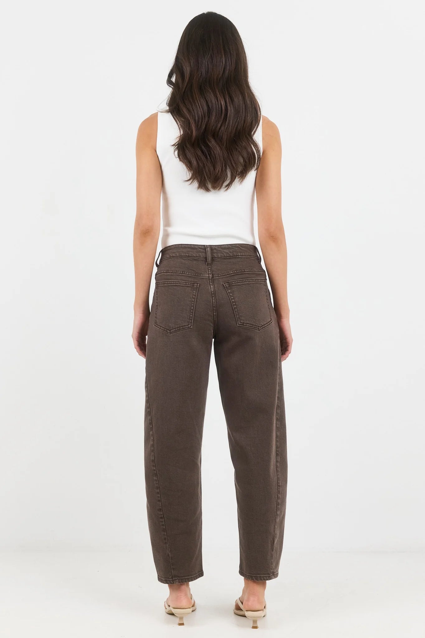 Idolise Stretch Soft Barrel Jean / Mocha
