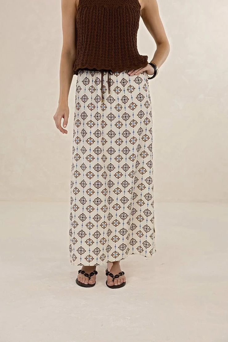 Vintage Tales Skirt / Cream-Choc