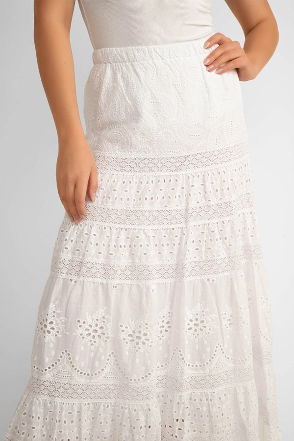 Tiered Broderie Anglaise Skirt