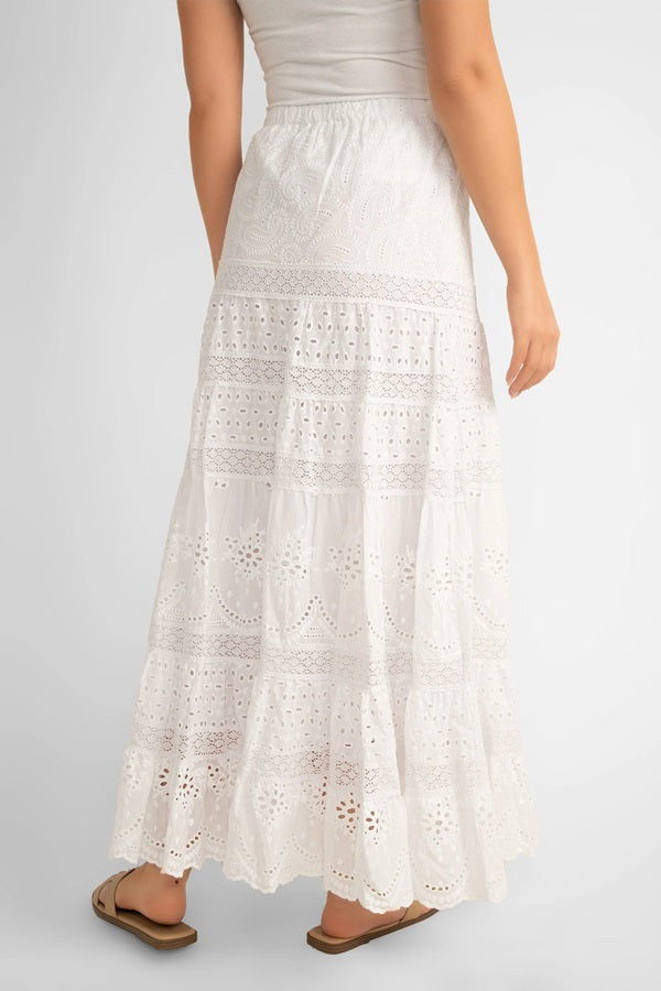 Tiered Broderie Anglaise Skirt