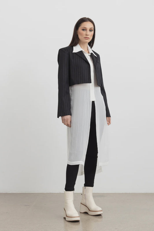 Street Savant Crop Jacket / Pinstripe