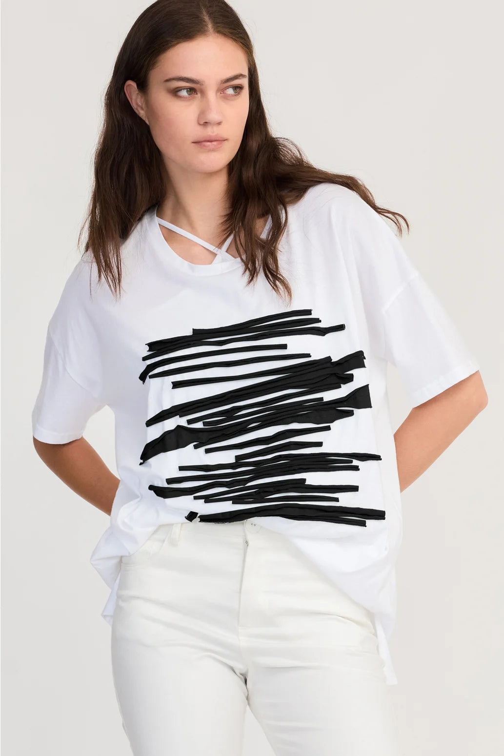 Strip Module Tee / Ivory-Black