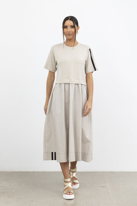 That Way Dress / Ivory-Black Trim