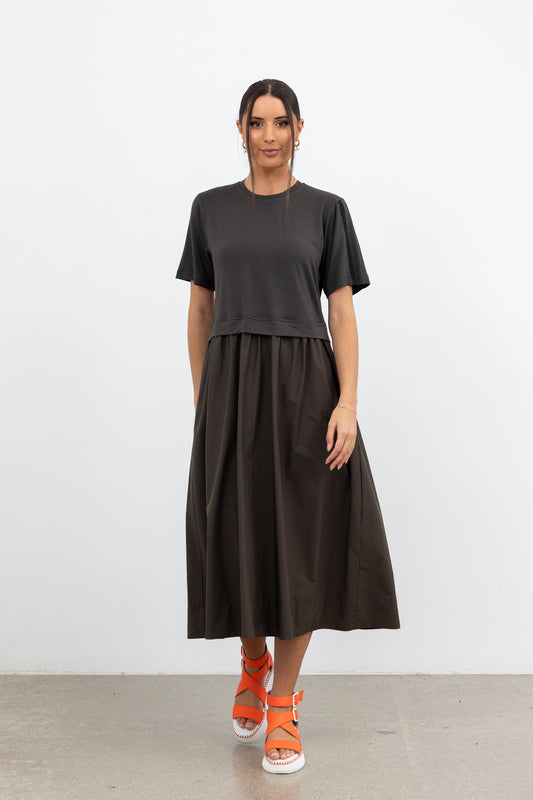 That Way Dress / Olive-Black Trim