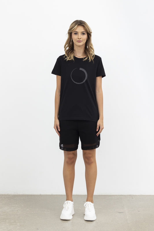 Timer Tee / Black - White Print