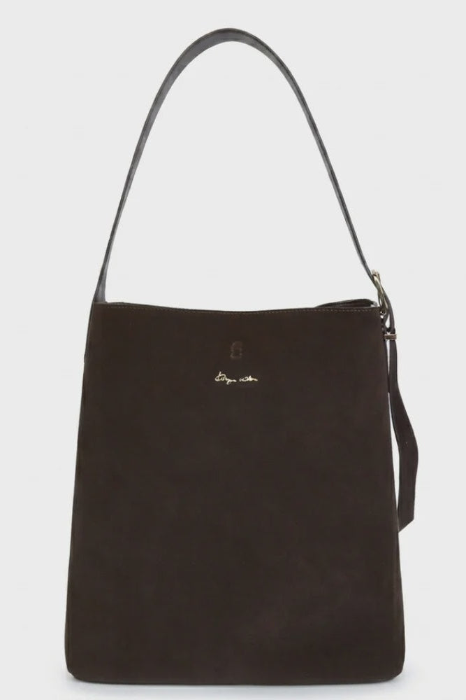 Tobi Tote/Chocolate Suede