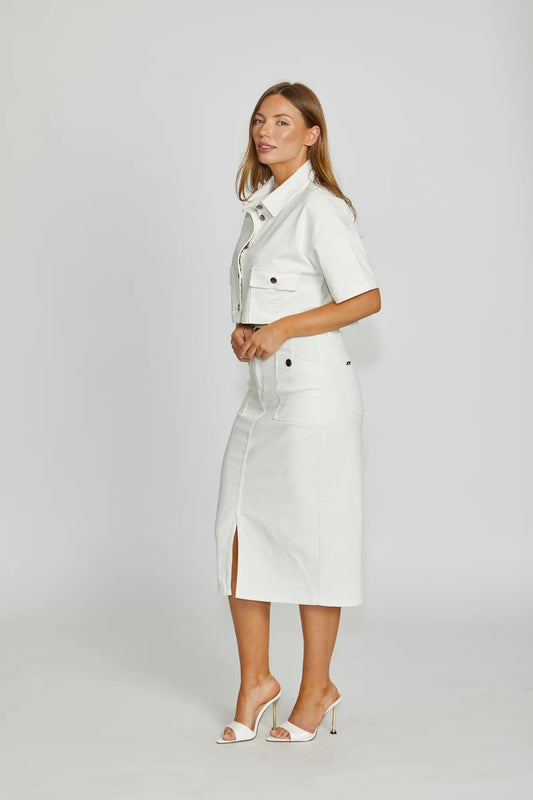 Troy Boxy Shacket / Milk