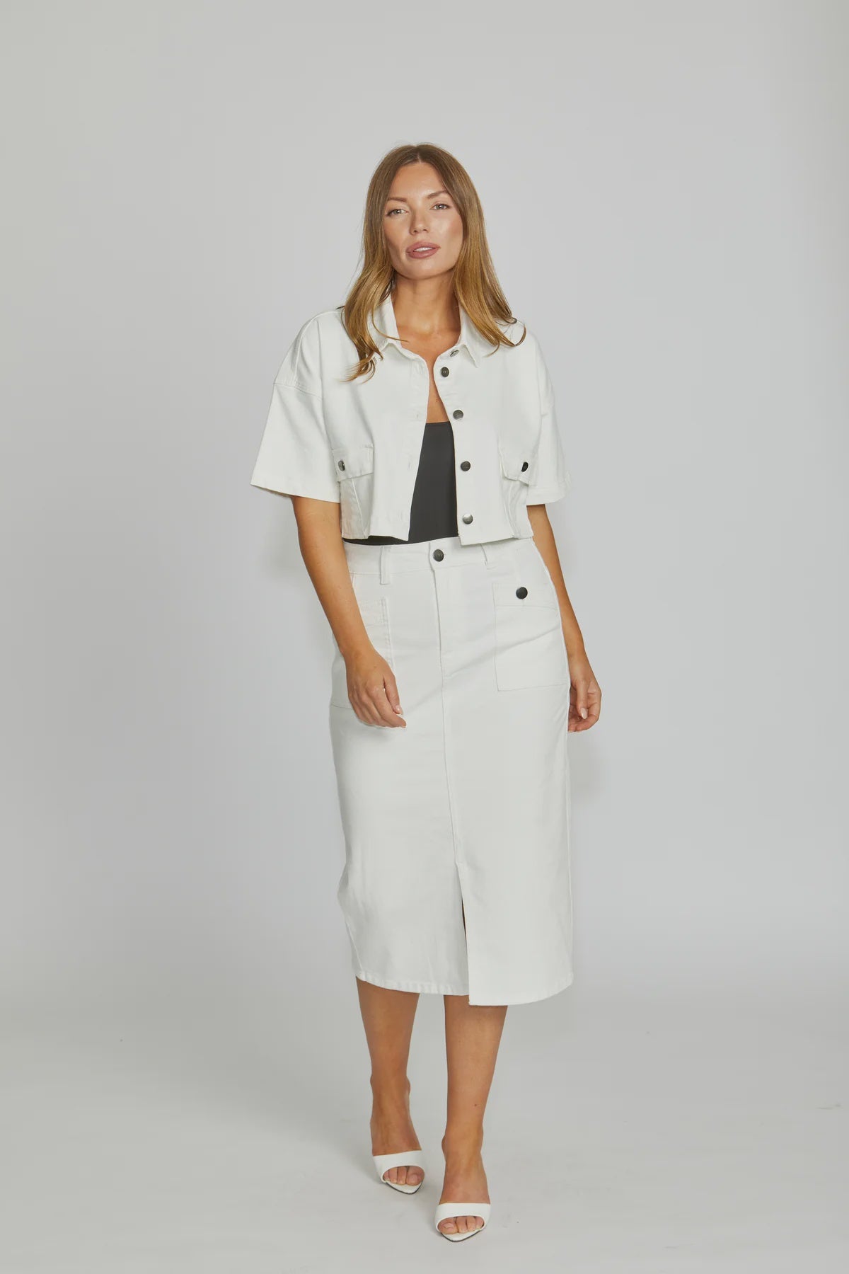 Troy Boxy Shacket / Milk