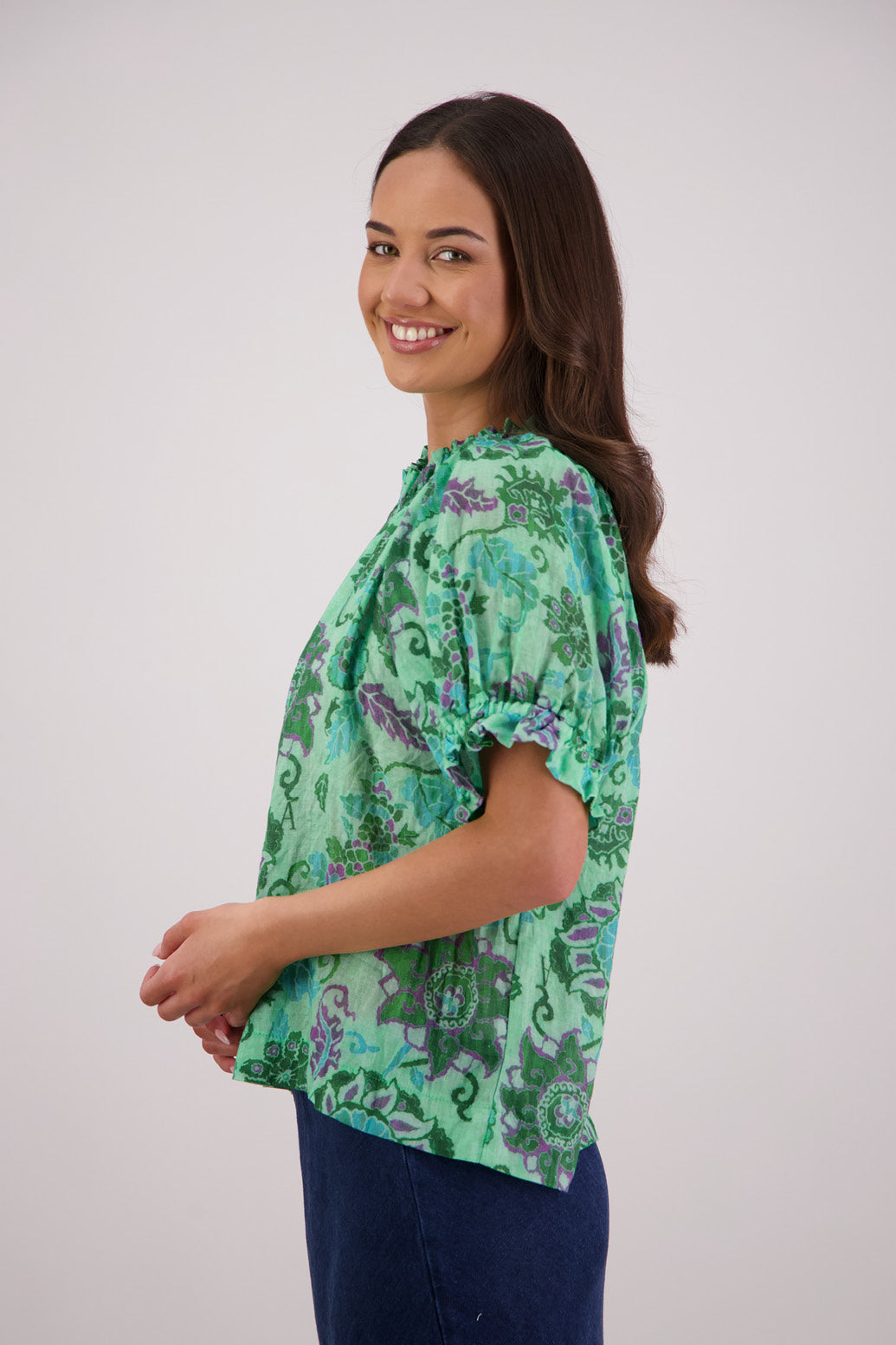Teddy Top / Green Floral