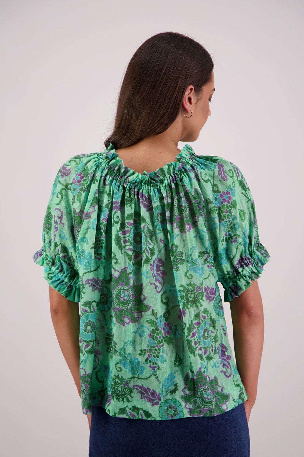Teddy Top / Green Floral