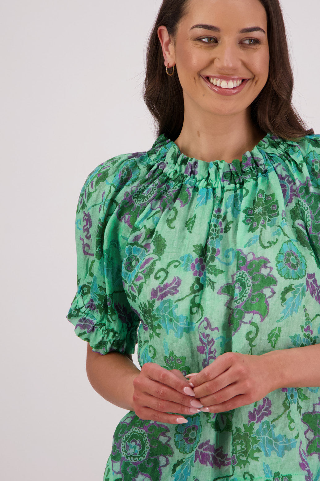 Teddy Top / Green Floral