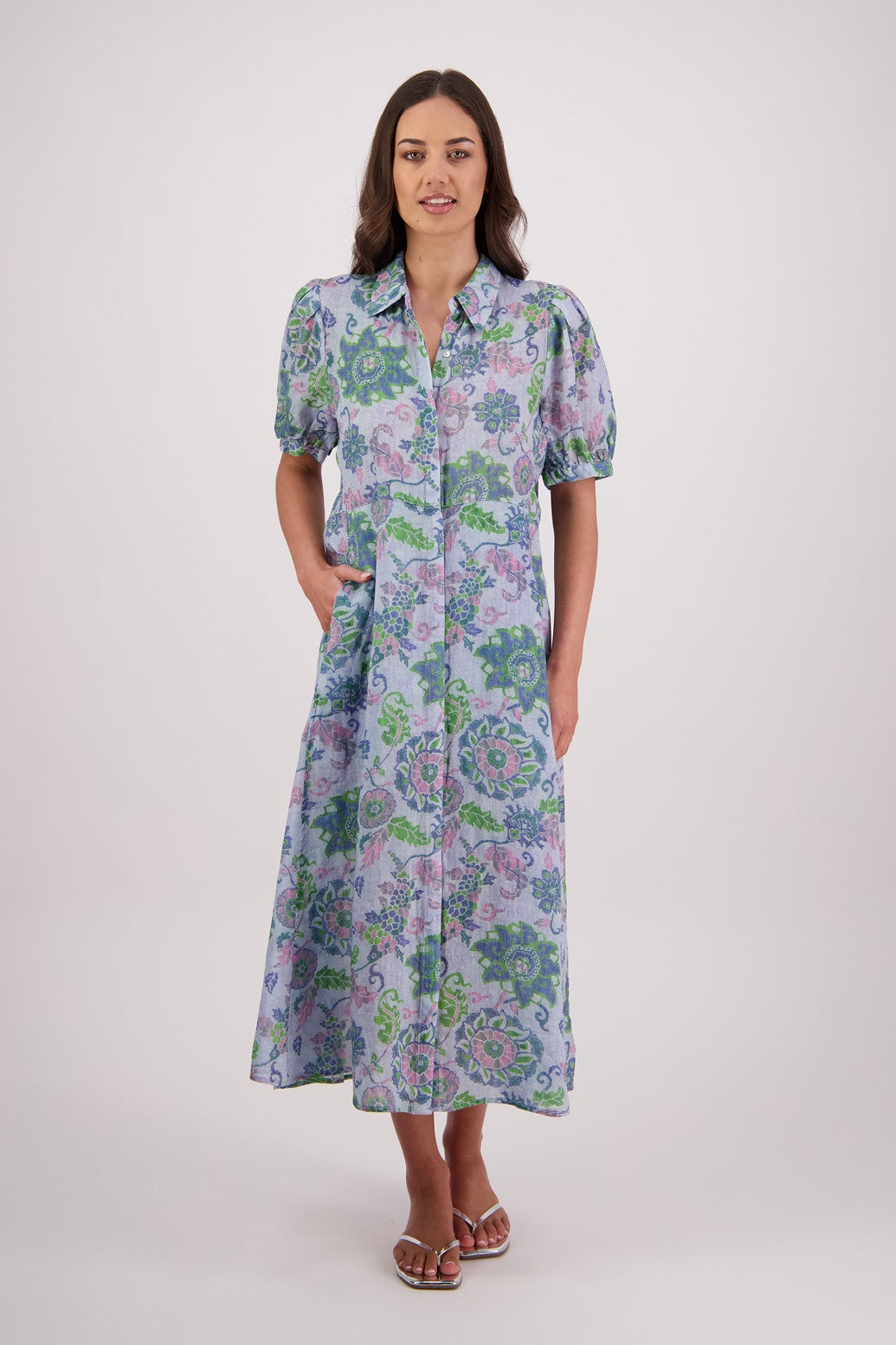 Thelma Dress / Blue Floral