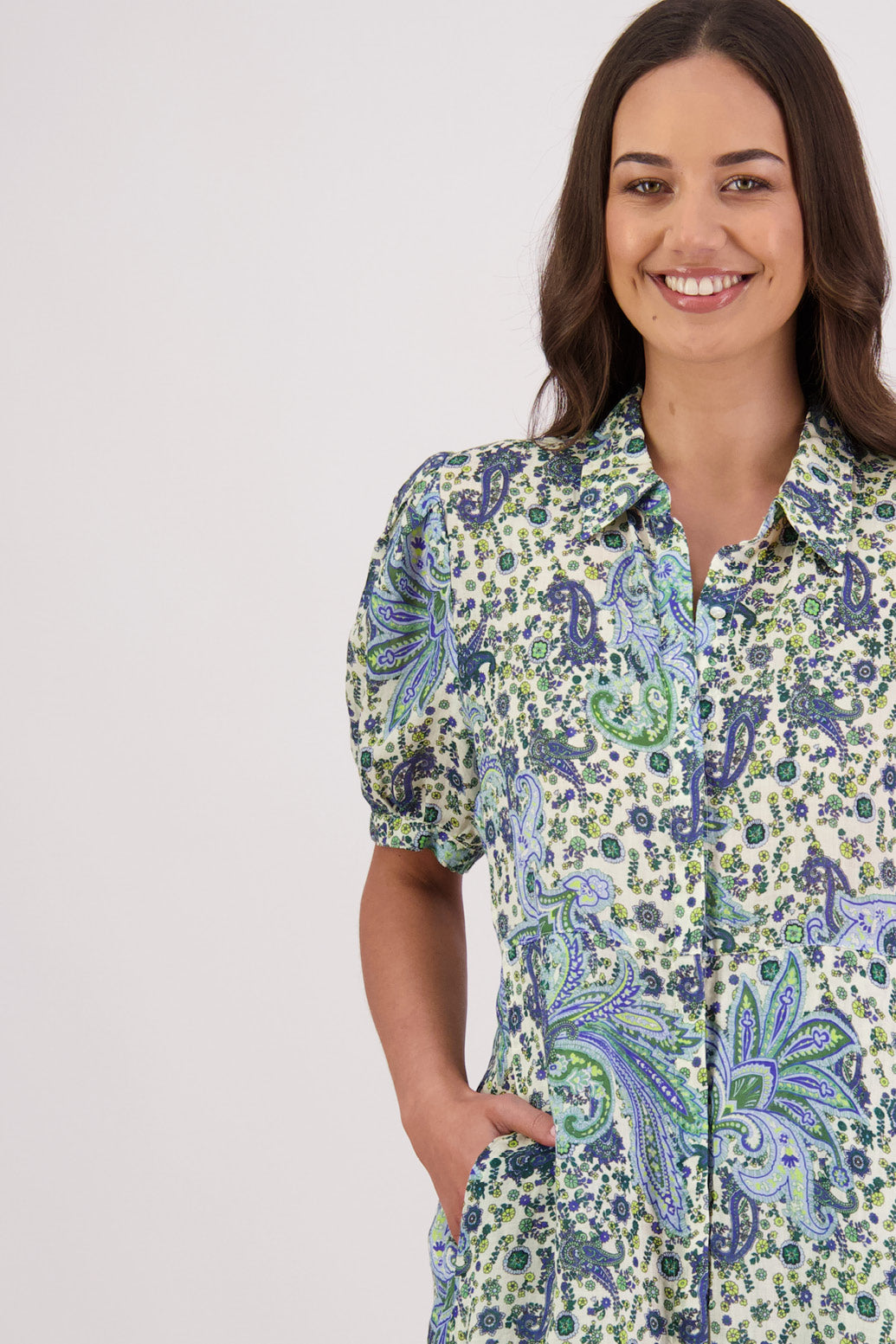Thelma Dress / Blue Paisley