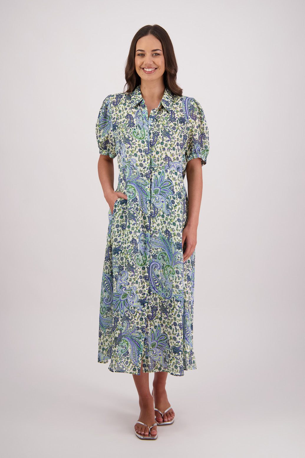 Thelma Dress / Blue Paisley
