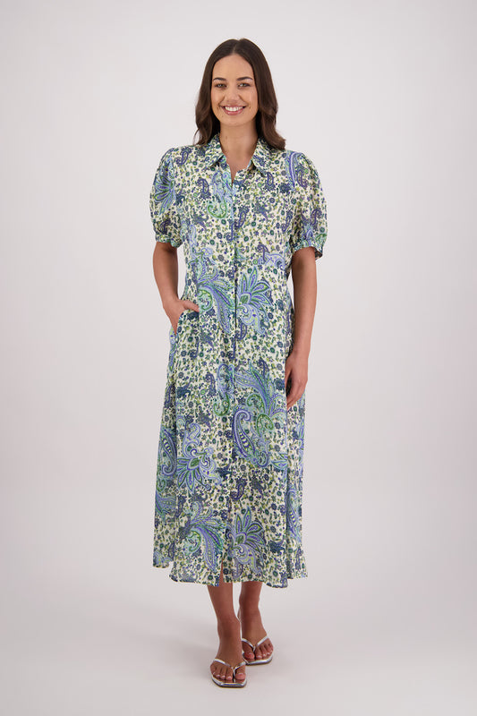 Thelma Dress / Blue Paisley