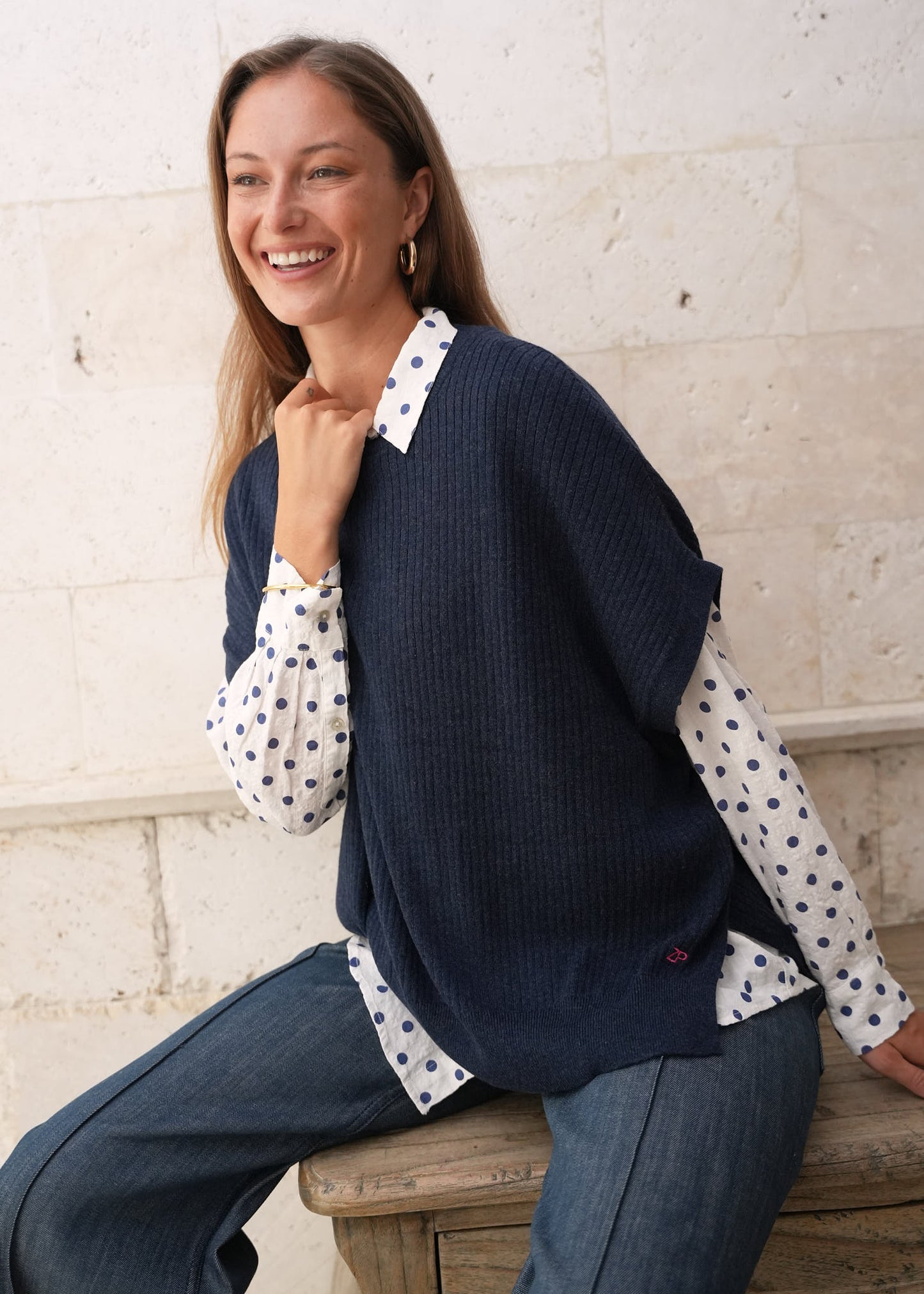 Spotty Shirt Esntl / Sportino Navy