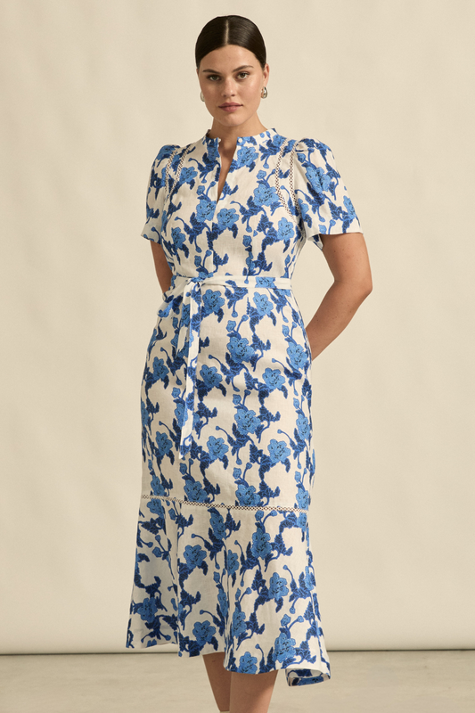 Cable Dress / Azure Bouquet