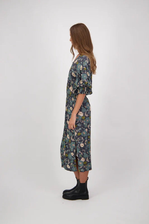 Caitlyn Dress / Teal Floral