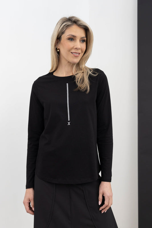 Dramatic X Tee / Black-White