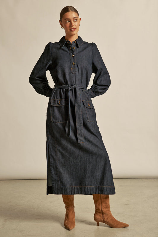 Echelon Dress / Dark Denim