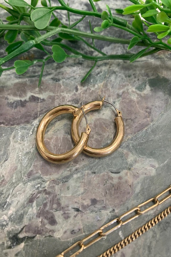 Thick Classic Earrings /Gold