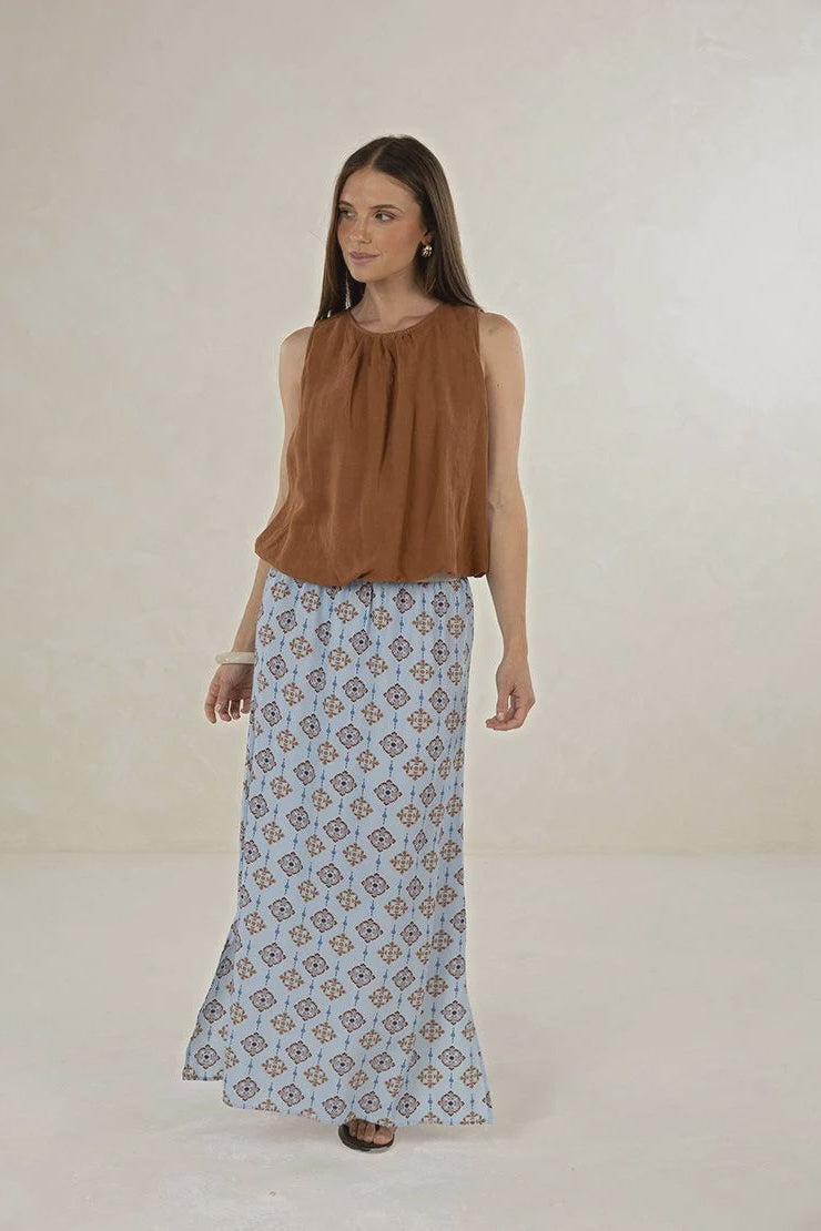 Vintage Tales Skirt / Blue-Cream