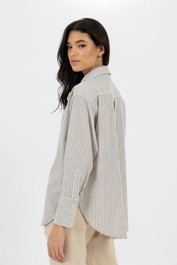 Zali Shirt/Coffee Stripe