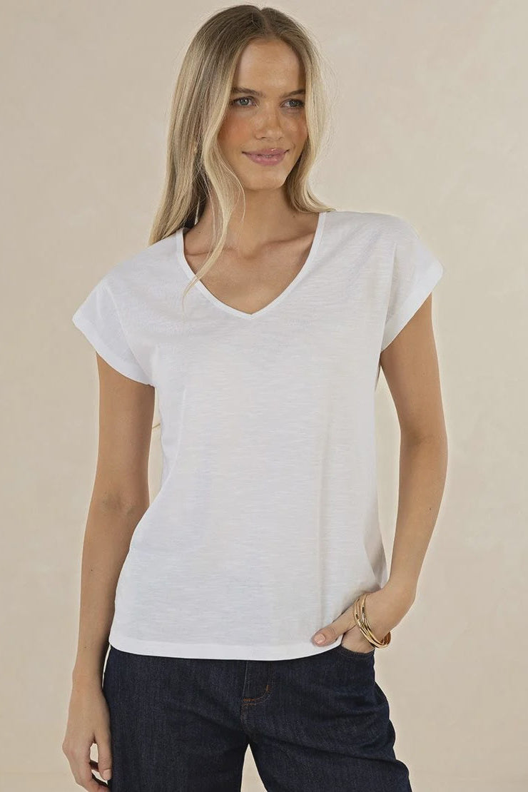 Must Have V Neck Top / White