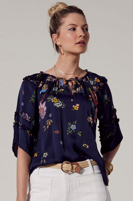 Gala Blouse /Indigo Multi