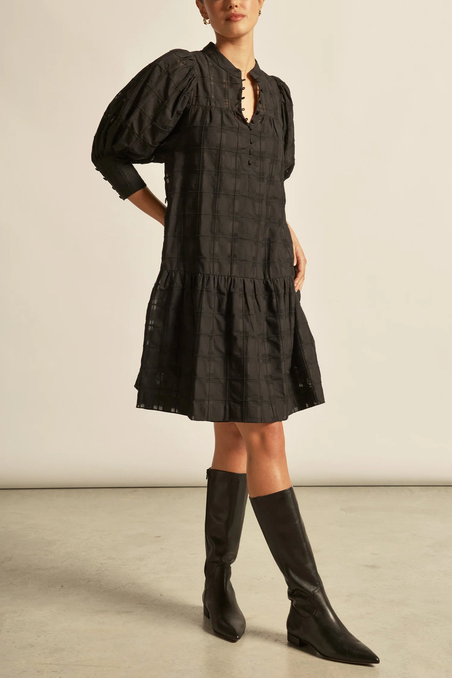 Paloma Dress / Black Check