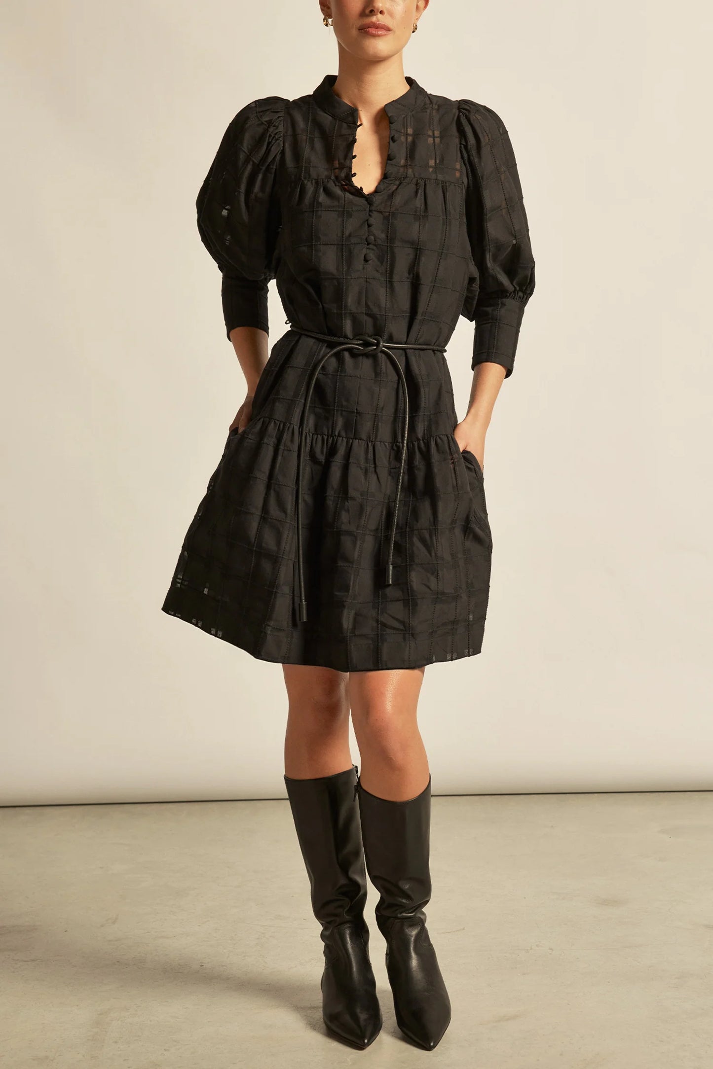 Paloma Dress / Black Check
