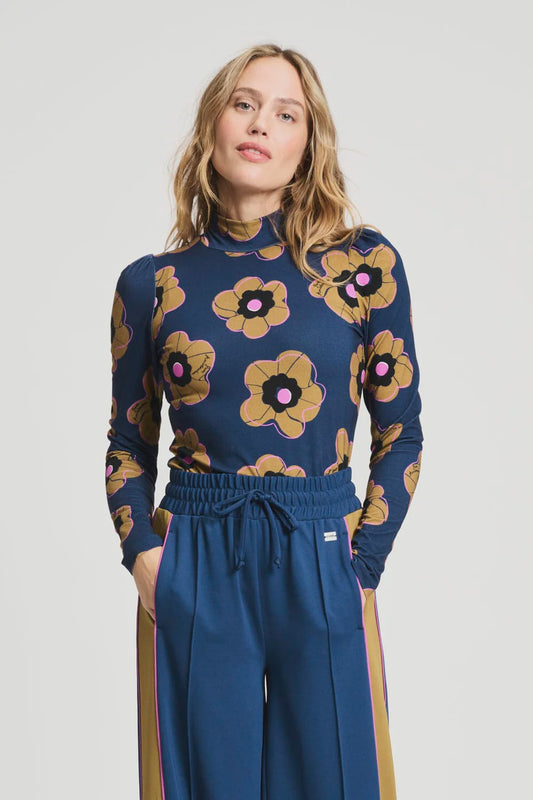 Fleurs Parfaites Turtleneck / Blue