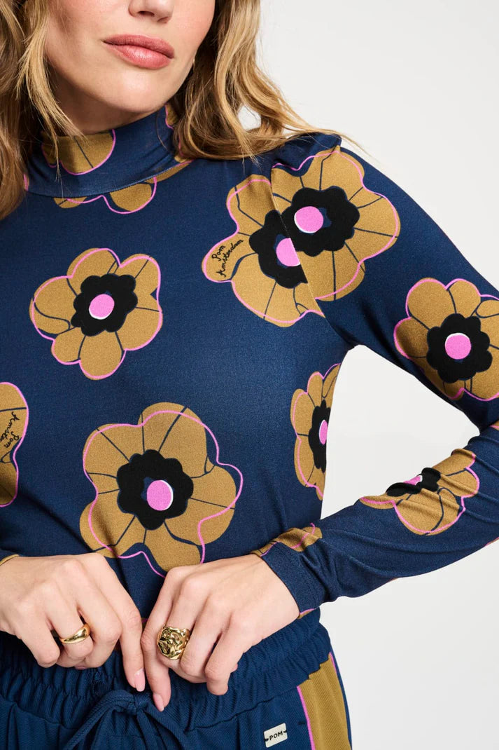 Fleurs Parfaites Turtleneck / Blue