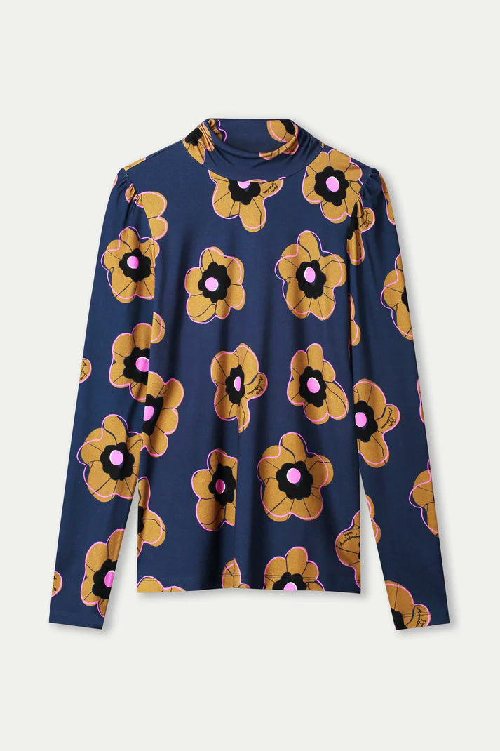 Fleurs Parfaites Turtleneck / Blue