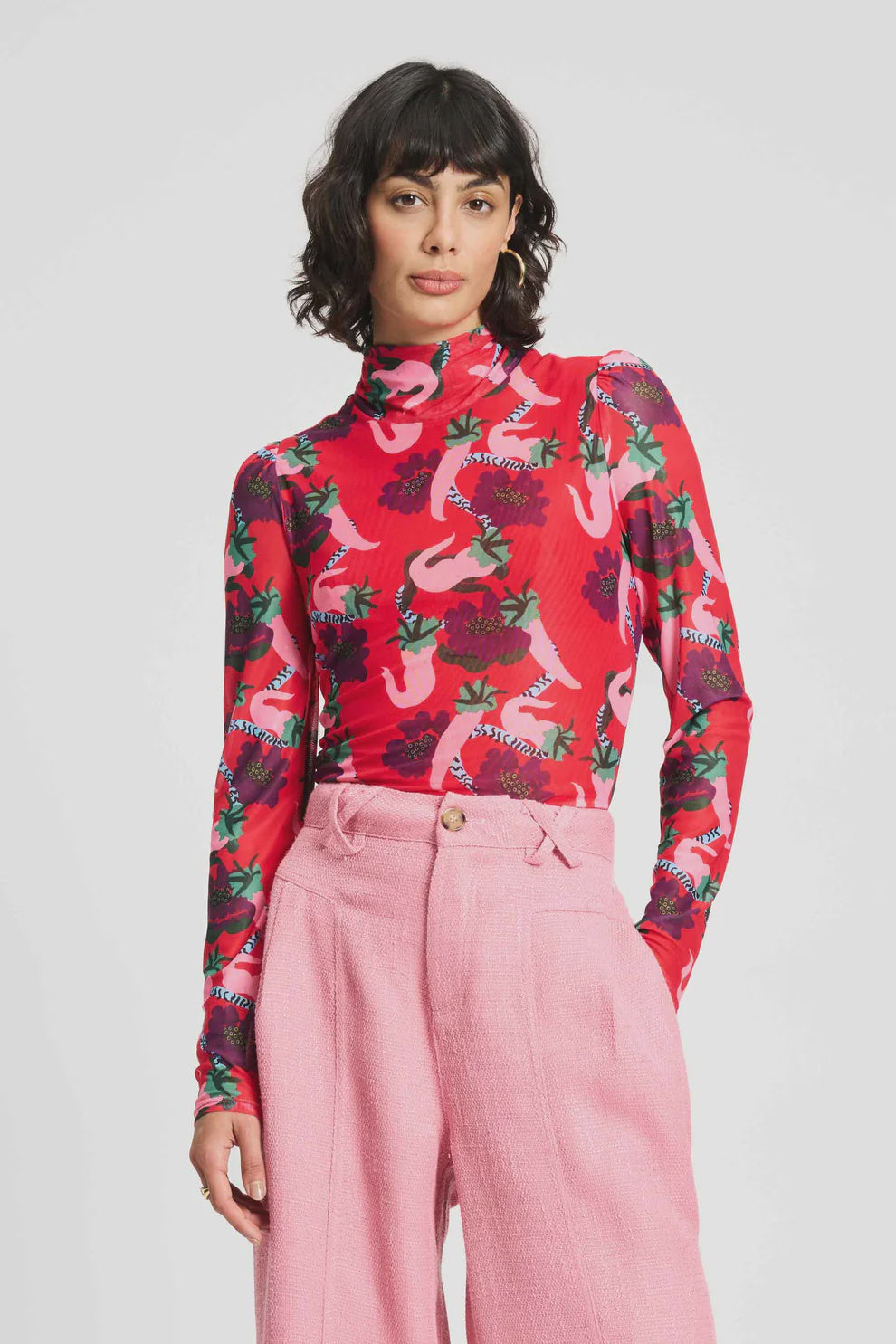 Picnic Delight Turtleneck / Red