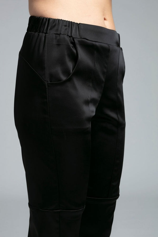 Satin Section Pants /Black