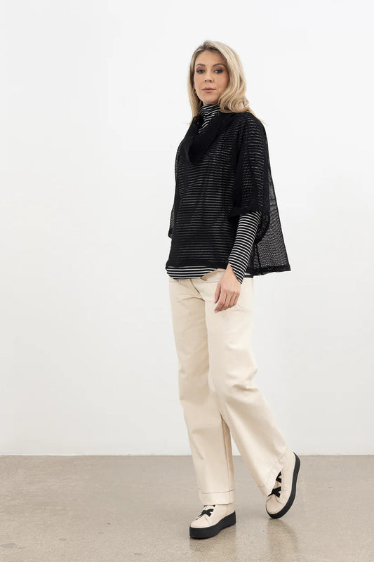 Stratus Polo Top  / Black Mesh