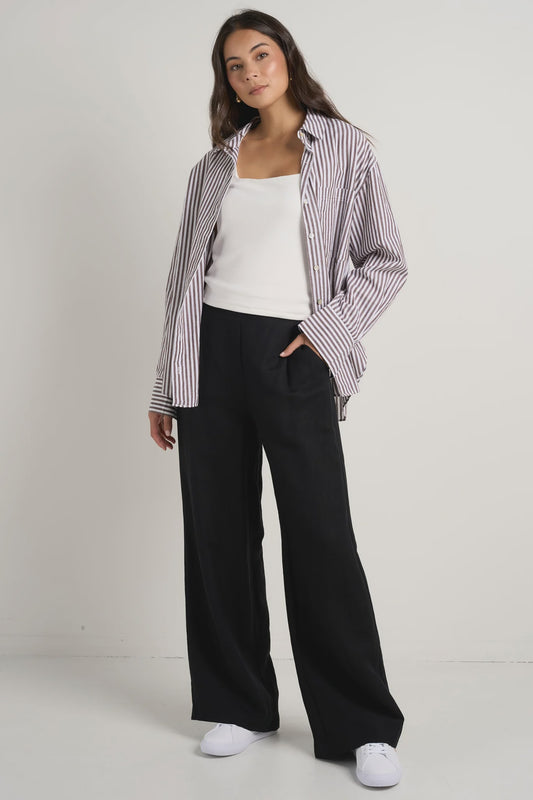 You Got This Chocolate Stripe Oversized Shirt / Chocolate Stripe