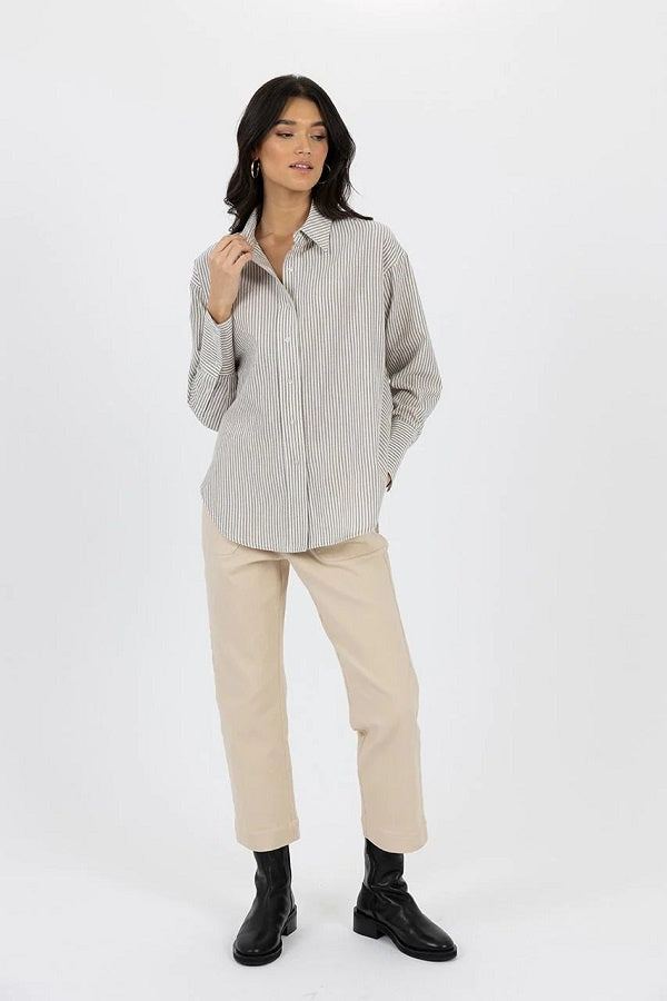 Zali Shirt/Coffee Stripe