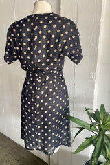 Italian Wrap Dress /Navy Spot