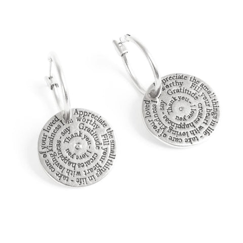 Note to Self big  coin Earrings /Silver